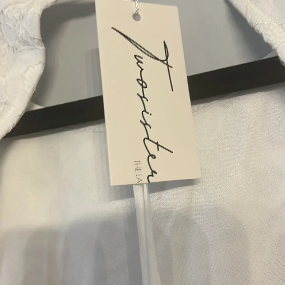 Twosisters white lace long sleeve dress XL - Picture 3 of 3